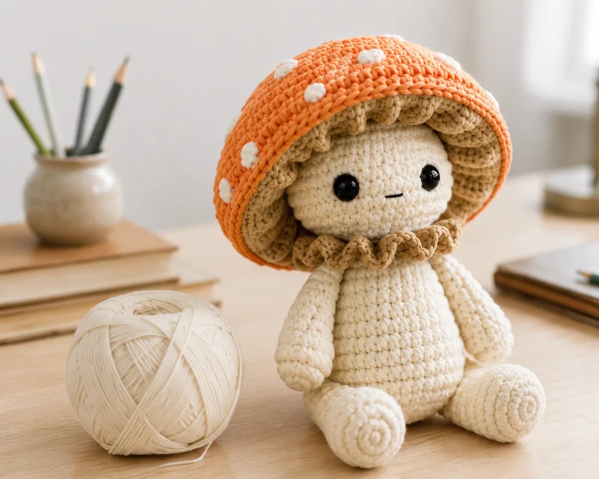 Happy Mushroom crochet pattern project